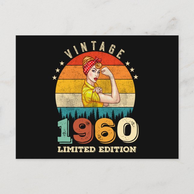 Cartão Postal Mulheres de 62 anos de idade Aniversário de 1960 V (Frente)