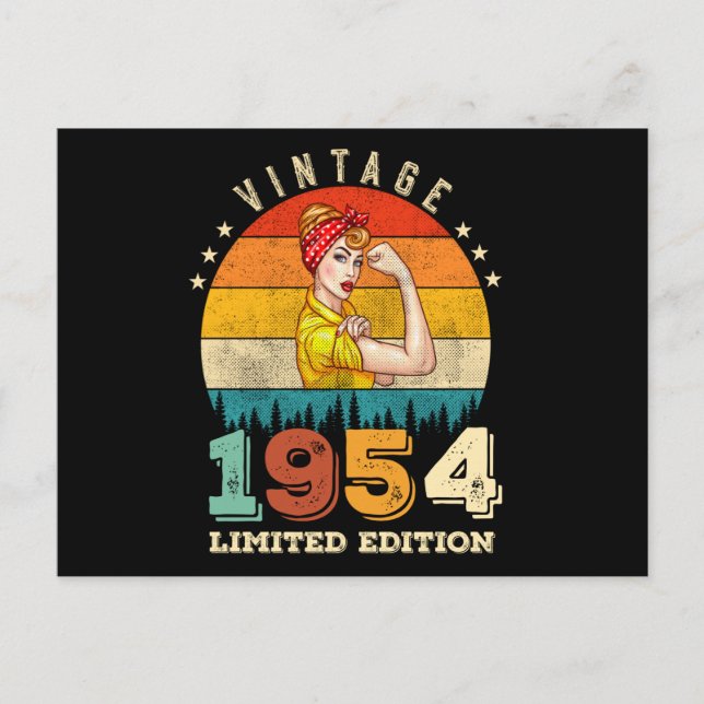 Cartão Postal Mulheres de 68 Anos de Idade Bday 1954 Aniversário (Frente)