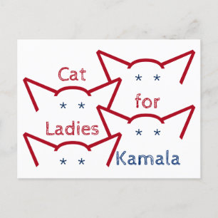 Cartão Postal Mulheres de Gato Republicano para Kamala Harris Ea