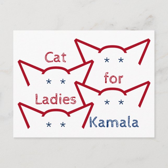 Cartão Postal Mulheres de Gato Republicano para Kamala Harris Ea (Frente)