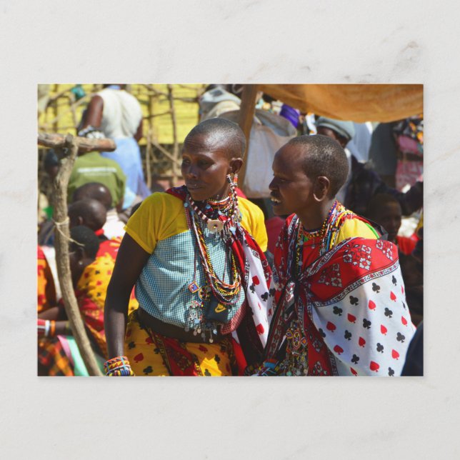 Cartão Postal Mulheres de Maasai (Frente)
