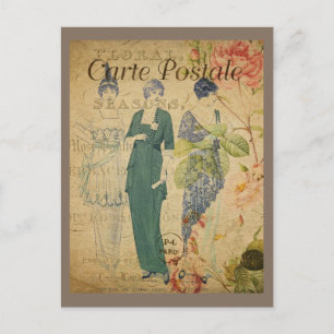 Cartão Postal Mulheres de Vintage Parisiense