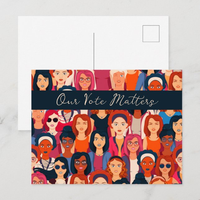 Cartão Postal Mulheres Empoderadas Votam  (Frente/Verso)