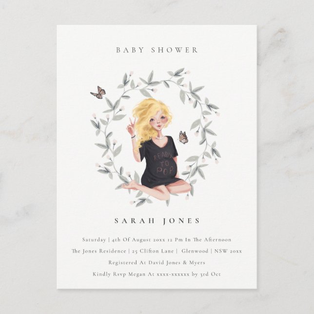 Cartão Postal Mulheres Esperantes do Orçamento Bebê Foliage (Frente)