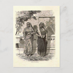 Cartão Postal Mulheres hindus em Saris, 1890
