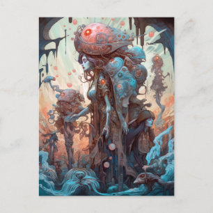 Cartão Postal Mulheres Mudanças Estranhas Arte Surreal