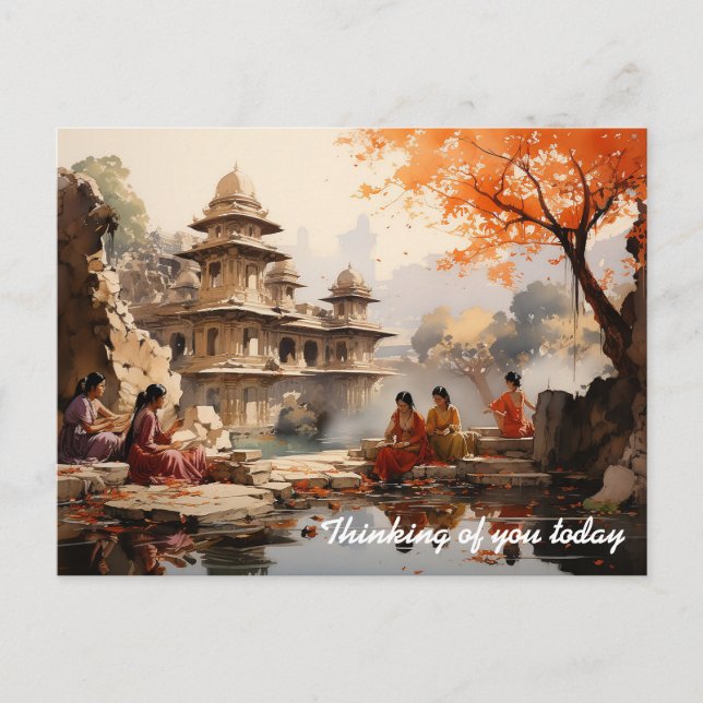 Cartão Postal Mulheres na propriedade de verão do Raja (Frente)