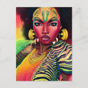 Cartão Postal Mulheres negras de melanina afro-americana