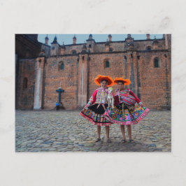 Cartão Postal Mulheres no Vestuário Tradicional, Cusco, Peru