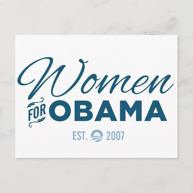 Cartão Postal Mulheres para Obama (Frente)