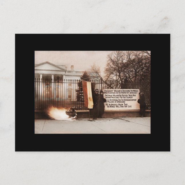 Cartão Postal Mulheres protestam na Casa Branca (Frente)