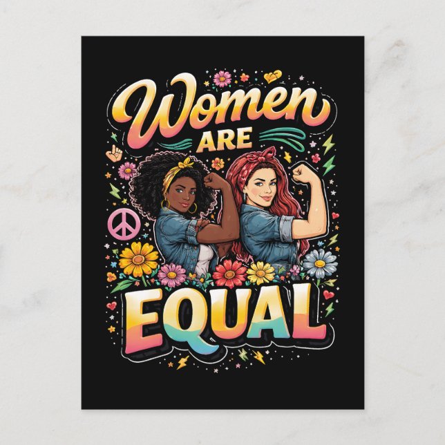 Cartão Postal Mulheres São Iguais (Frente)