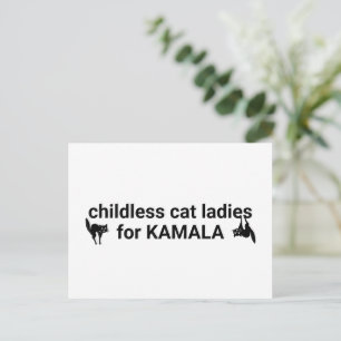 Cartão Postal Mulheres sem filhos e com gatos para Kamala divert