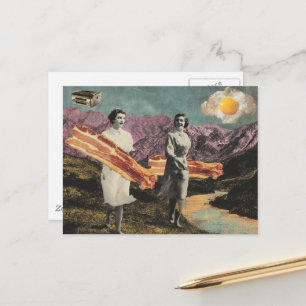 Cartão Postal Mulheres Surreais Do Café Da Manhã Sol Junto Ovo