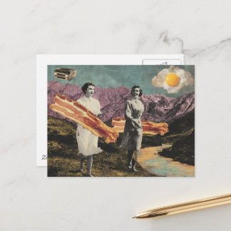Cartão Postal Mulheres Surreais Do Café Da Manhã Sol Junto Ovo