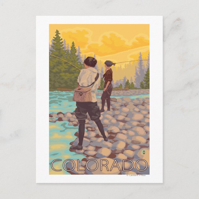 Cartão Postal Mulheres Voam Pescado Colorado (Frente)