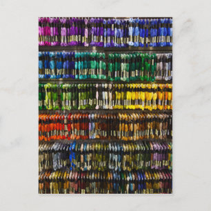 Cartão Postal Multicolor Abstrato Weave