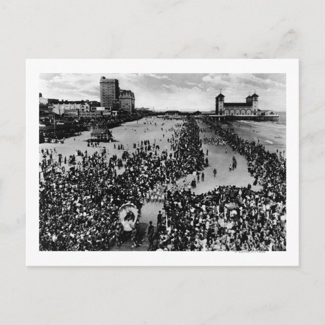 Cartão Postal Multidões em Atlantic City, agente de beleza NJ (Frente)