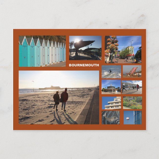 Cartão Postal Multiimagem Bournemouth (Frente)