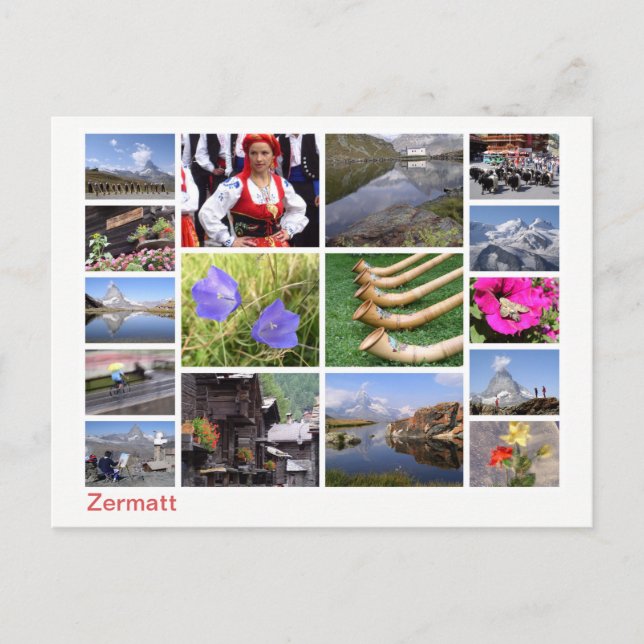 Cartão Postal Multiimagem Zermatt (Frente)