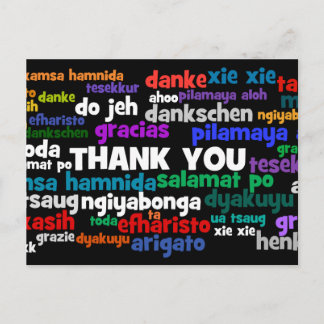 Cartão Postal Multiple Ways to Say Thank You in Many Languages
