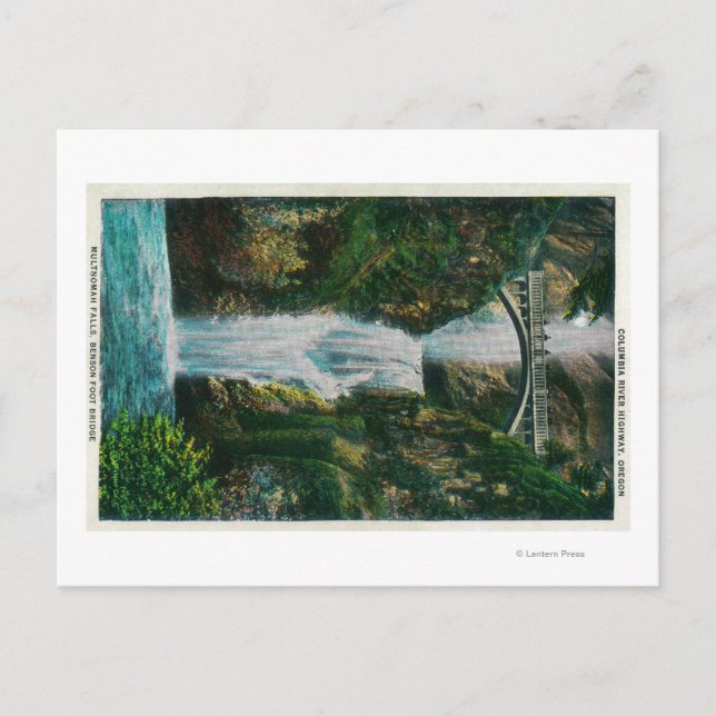 Cartão Postal Multnomah Cai no Rio Colúmbia (Frente)