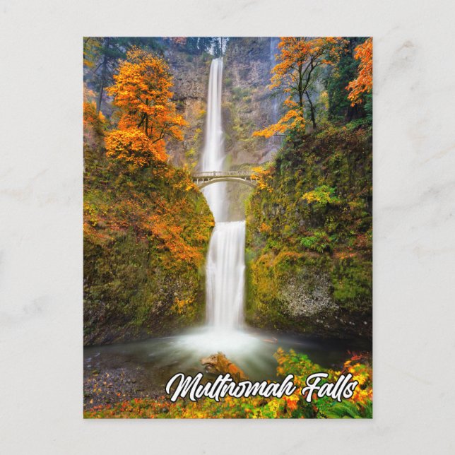 Cartão Postal Multnomah Falls, Columbia River Gorge, Oregon (Frente)