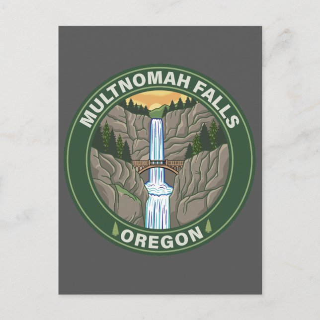 Cartão Postal Multnomah Falls Oregon (Frente)