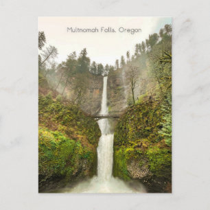Cartão Postal Multnomah Falls Oregon Waterfall
