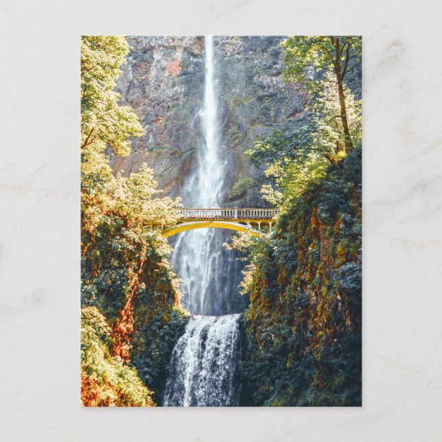 Cartão Postal Multnomah Falls-Portland Oregon-Viagem Fotografia (Frente)