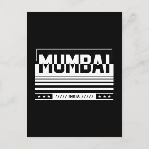 Cartão Postal Mumbai Índia Tipografia Moderna Design Gráfico
