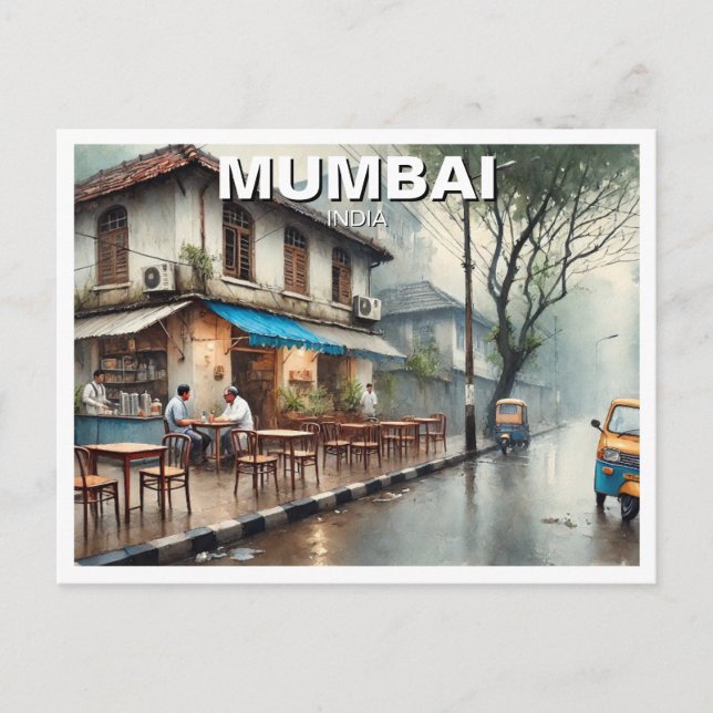 Cartão Postal Mumbai Streetview Viagem Souvenir (Frente)