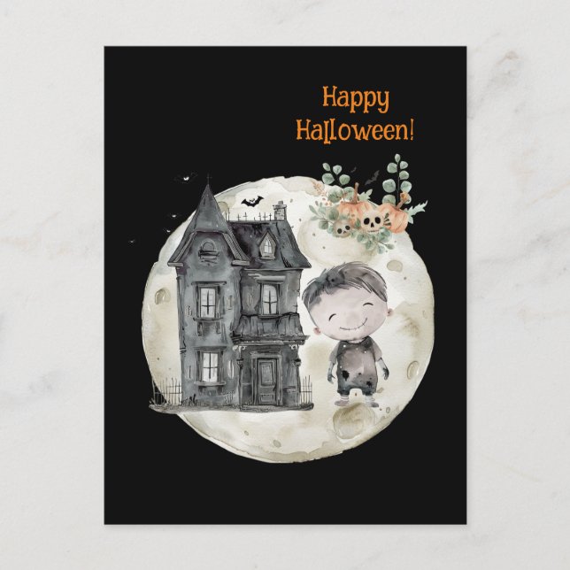 Cartão Postal Múmia Da Casa Assombrada E Festa De Halloween De A (Frente)