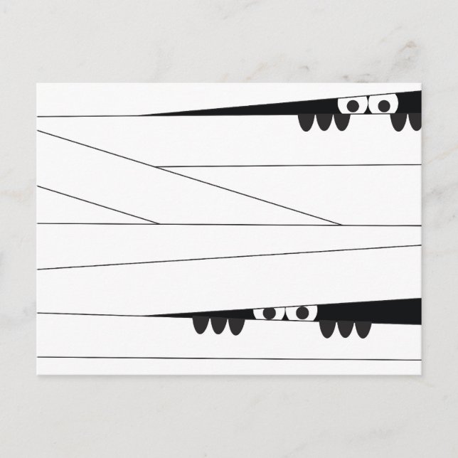 Cartão Postal Múmia Espiando de Halloween (Frente)