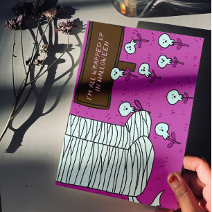 Cartão Postal Múmia Fofa de Halloween
