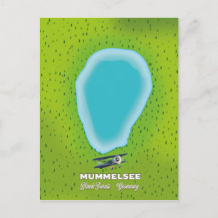 Cartão Postal Mummelsee Floresta Negra mapa Alemanha.