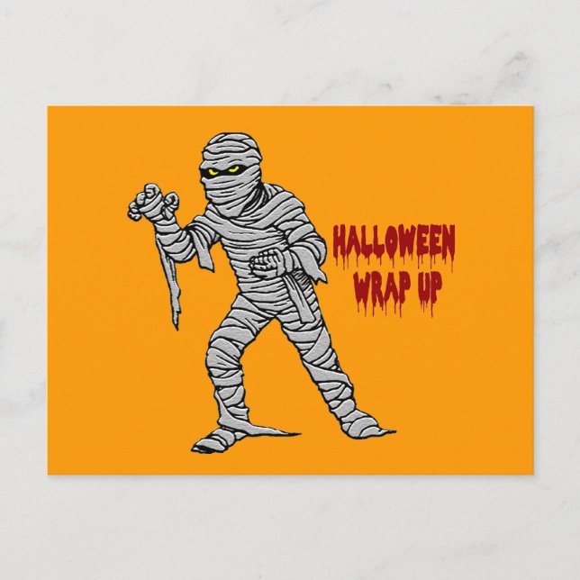Cartão Postal Mummy Halloween Encerra (Frente)