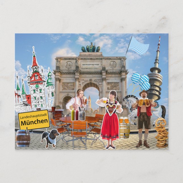 Cartão Postal München Collage (Frente)