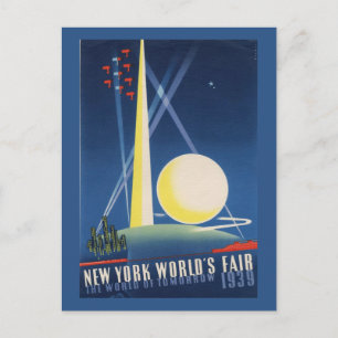 Cartão postal mundial Fair Vintage de Nova Iorque,