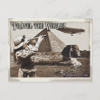 Cartão postal mundial viagem