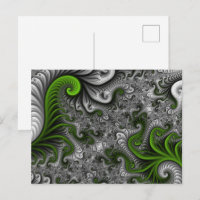 Mundo Fantástico Arte Fractal Abstrata Verde e Cin
