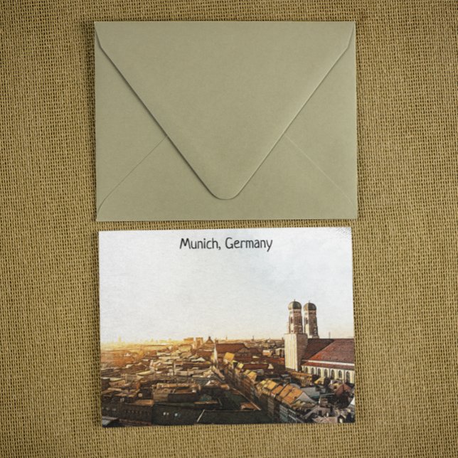 Cartão Postal Munique Alemanha Panorama View (stylish munich germany panorama view postcard)