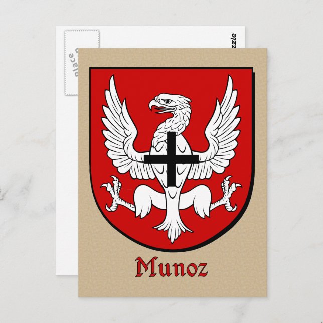 Cartão Postal Munoz Ancestral Heraldic Shield (Frente/Verso)