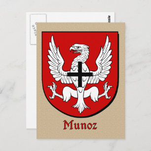 Cartão Postal Munoz Ancestral Heraldic Shield