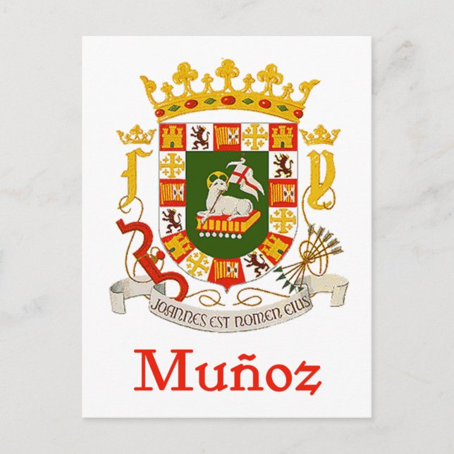 Cartão Postal Munoz Shield de Porto Rico (Frente)