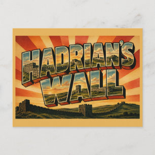 Cartão Postal Mural de Adriano Inglaterra Arte de Viagem Vintage