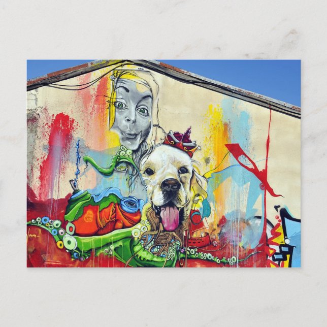 Cartão Postal Mural de Cão Grafite (Frente)