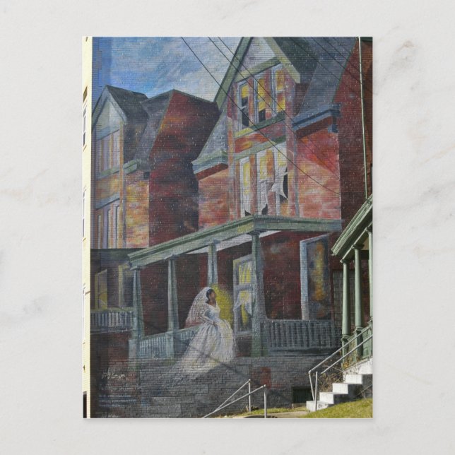 Cartão Postal Mural: Noiva entrando em sua "casa." (Frente)