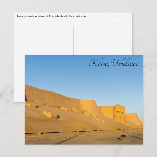 Cartão Postal Muralha da Cidade de Khiva - Uzbequistão (Frente/Verso)
