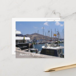 Cartão Postal Murcia, barcos Espanhas na marina